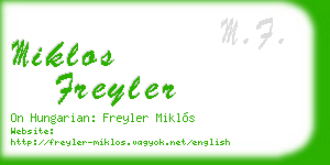 miklos freyler business card